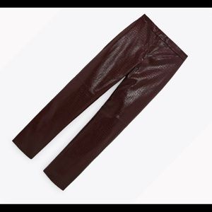 Zara burgundy faux leather pants